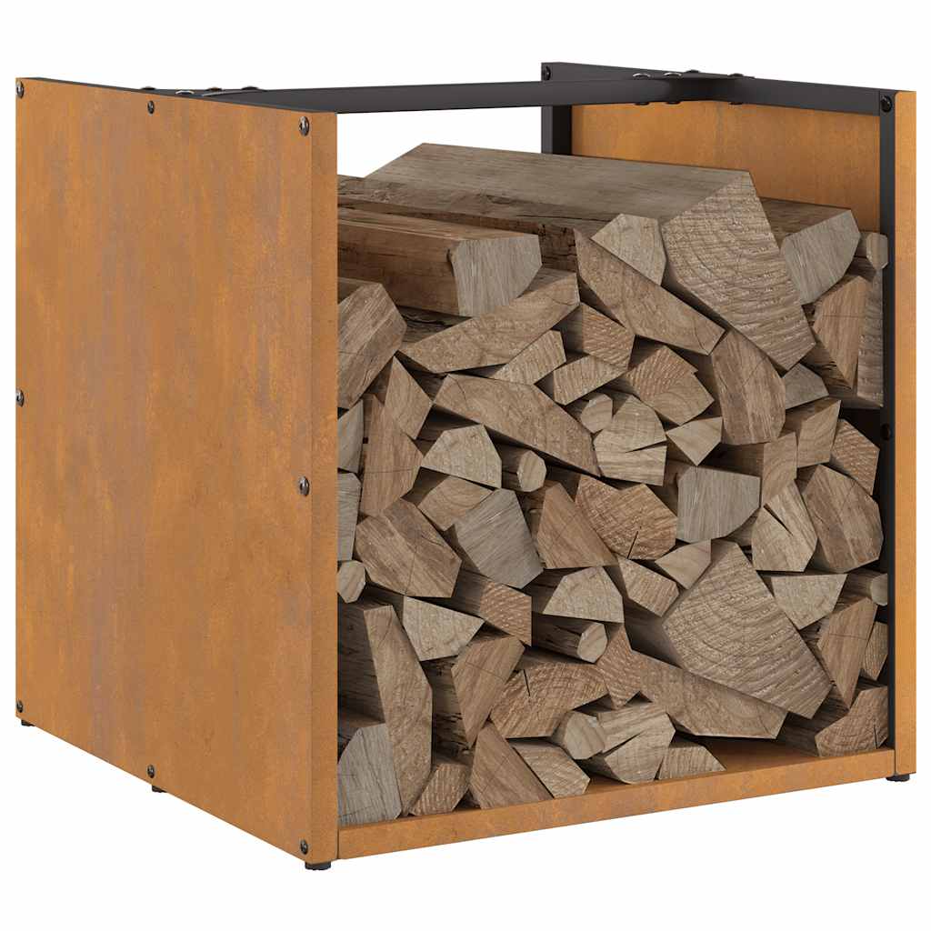 Ράφι για καυσόξυλα vidaXL 40x40x40 cm Ατσάλι σκληρυθέν στον αέρα