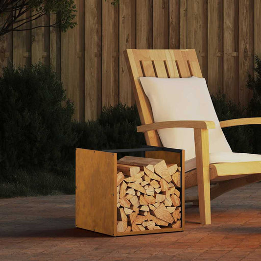 Ράφι για καυσόξυλα vidaXL 40x40x40 cm Ατσάλι σκληρυθέν στον αέρα