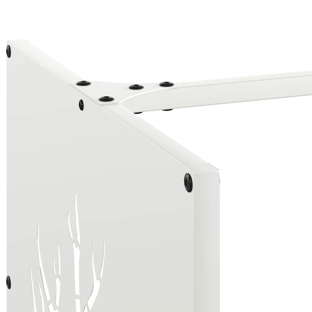 vidaXL Ράφι Καυσόξυλων Λευκό 40x40x40 εκ. Χάλυβας ψυχρής έλασης