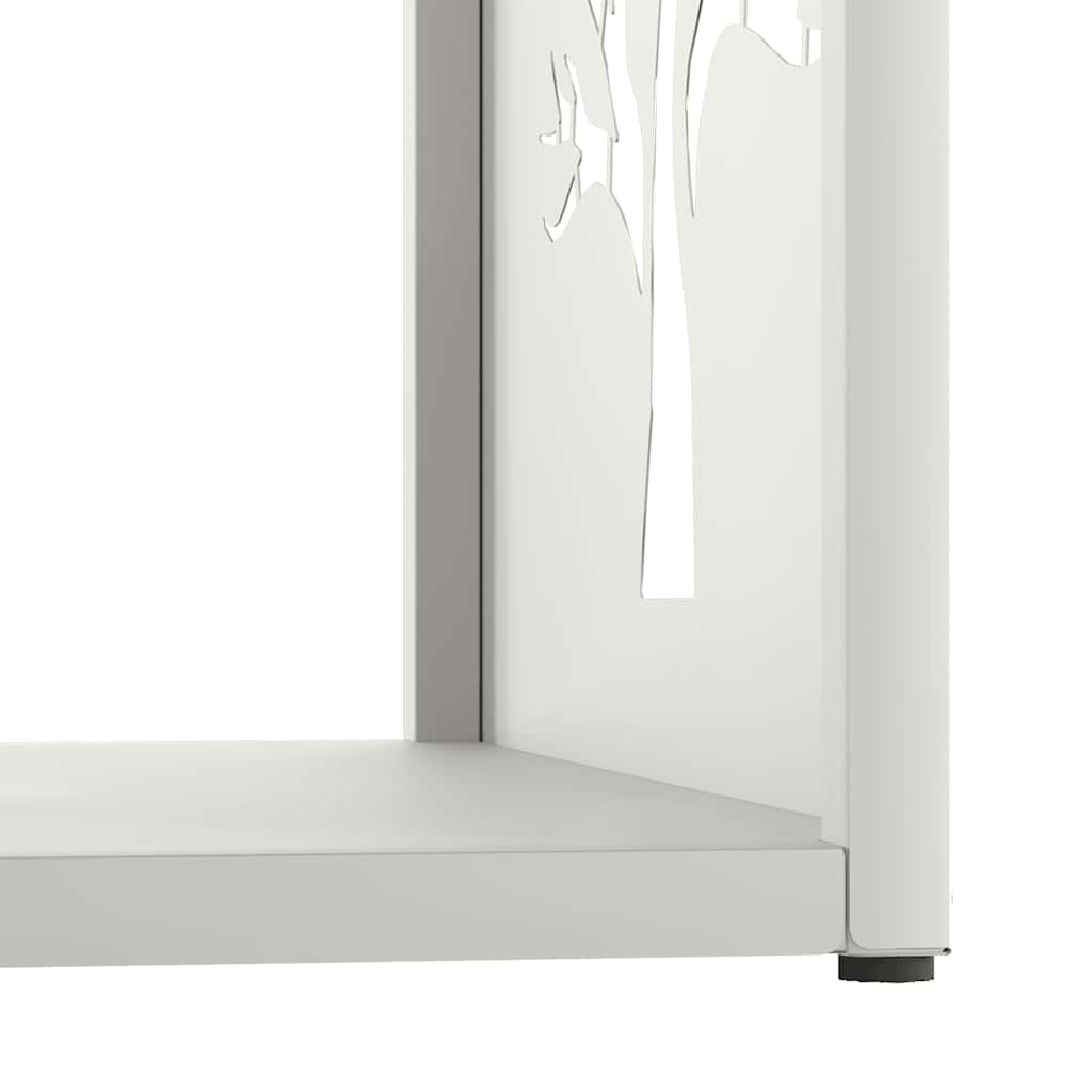 vidaXL Ράφι Καυσόξυλων Λευκό 40x40x40 εκ. Χάλυβας ψυχρής έλασης