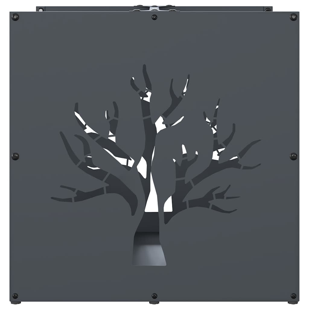 vidaXL Ράφι Καυσόξυλων Ανθρακί 40x40x40 εκ. Χάλυβας ψυχρής έλασης