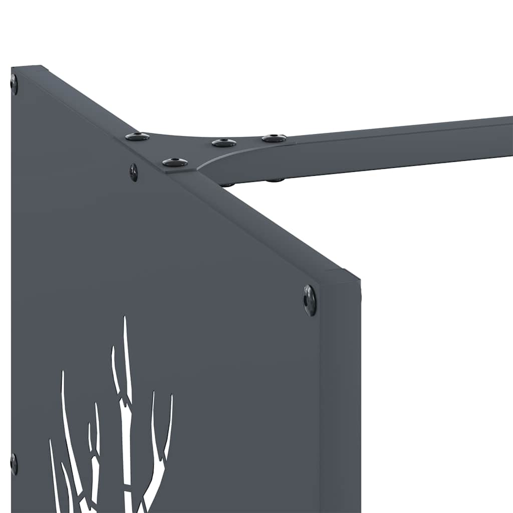 vidaXL Ράφι Καυσόξυλων Ανθρακί 40x40x40 εκ. Χάλυβας ψυχρής έλασης