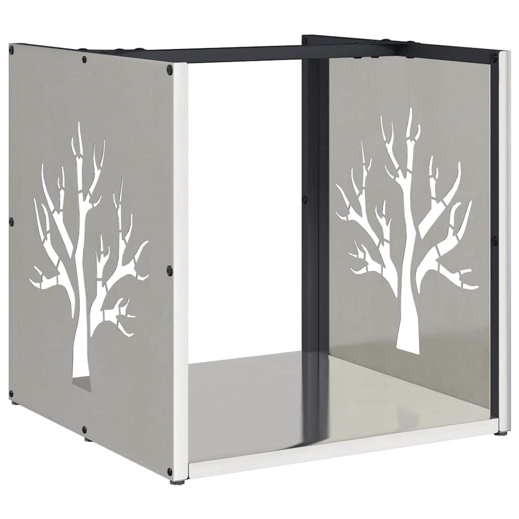 vidaXL Ραφιέρα Καυσόξυλων 40x40x40 εκ. από Ανοξείδωτο ατσάλι