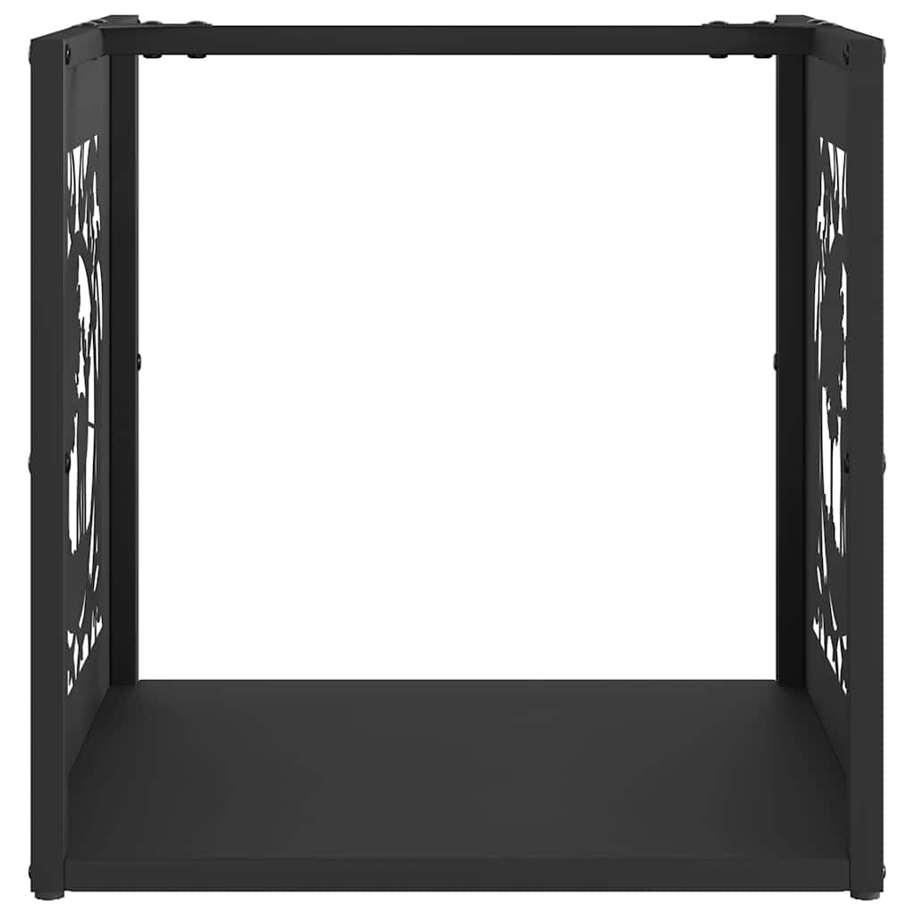 vidaXL Ράφι Καυσόξυλων Μαύρο 40x40x40 εκ. Χάλυβας ψυχρής έλασης