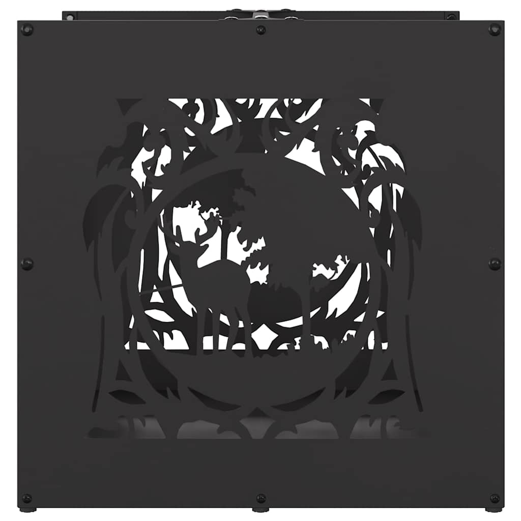 vidaXL Ράφι Καυσόξυλων Μαύρο 40x40x40 εκ. Χάλυβας ψυχρής έλασης