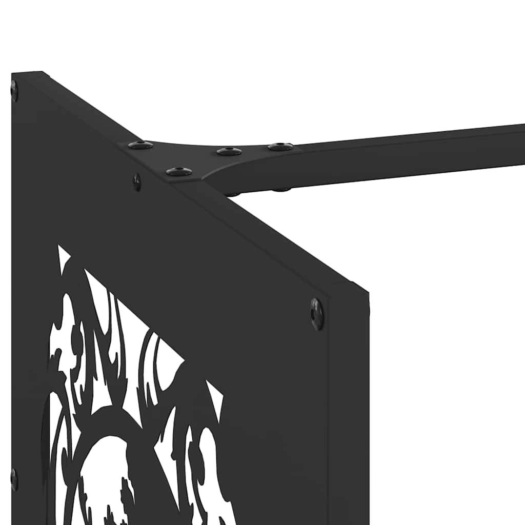 vidaXL Ράφι Καυσόξυλων Μαύρο 40x40x40 εκ. Χάλυβας ψυχρής έλασης