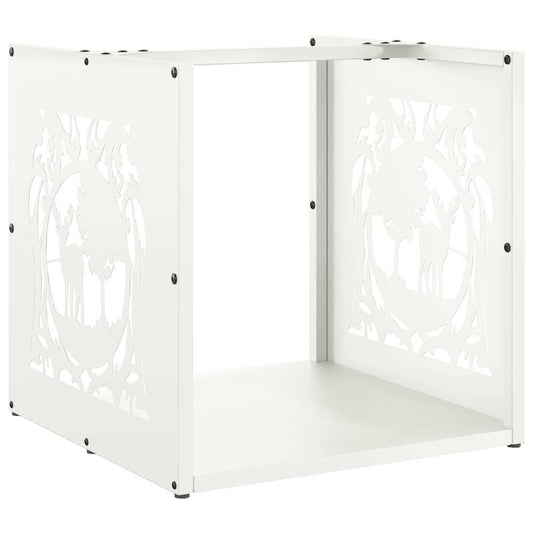 vidaXL Ράφι Καυσόξυλων Λευκό 40x40x40 εκ. Χάλυβας ψυχρής έλασης