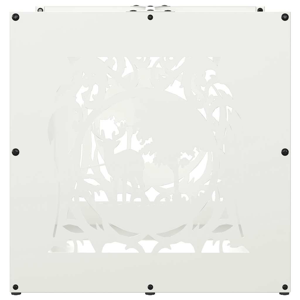 vidaXL Ράφι Καυσόξυλων Λευκό 40x40x40 εκ. Χάλυβας ψυχρής έλασης