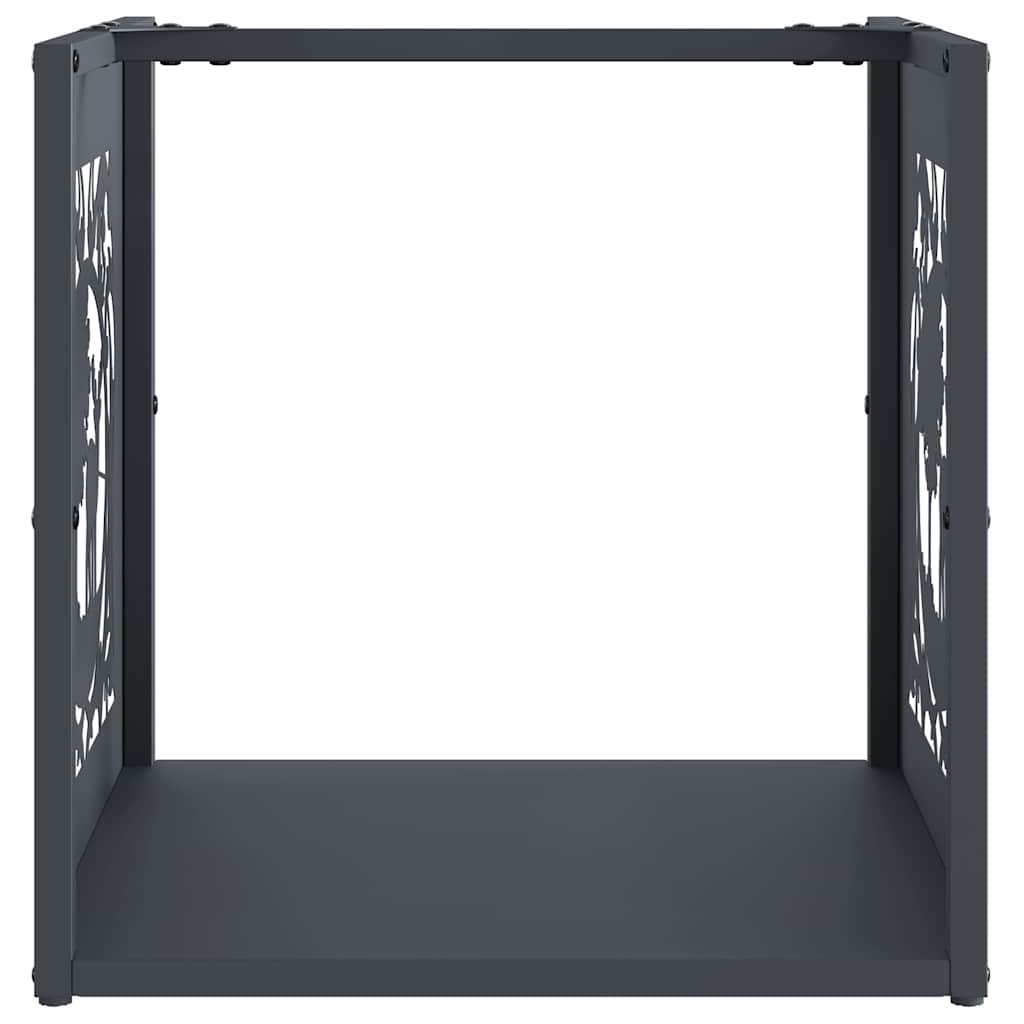 vidaXL Ράφι Καυσόξυλων Ανθρακί 40x40x40 εκ. Χάλυβας ψυχρής έλασης