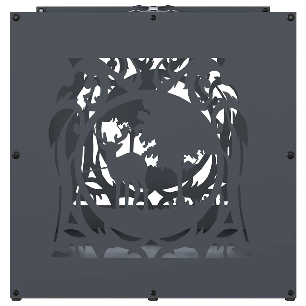 vidaXL Ράφι Καυσόξυλων Ανθρακί 40x40x40 εκ. Χάλυβας ψυχρής έλασης