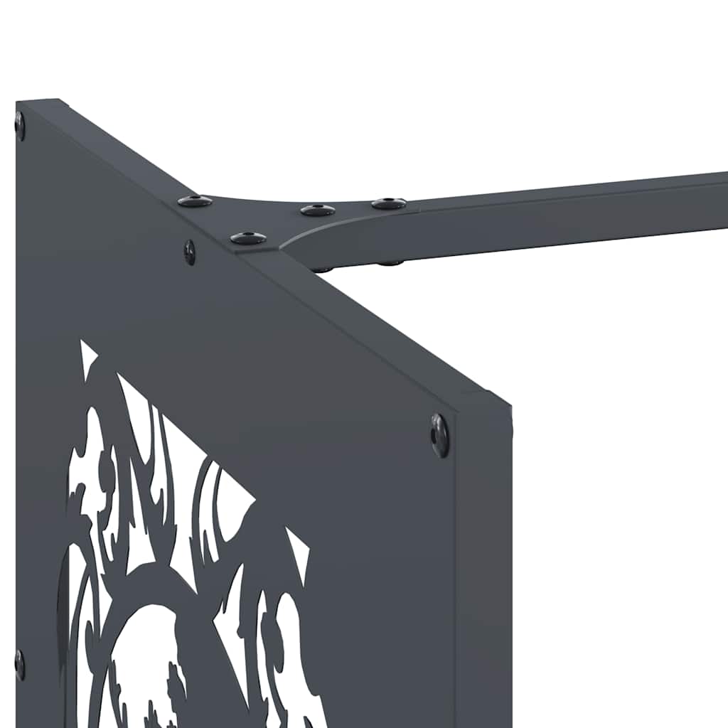 vidaXL Ράφι Καυσόξυλων Ανθρακί 40x40x40 εκ. Χάλυβας ψυχρής έλασης