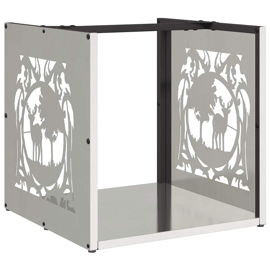 vidaXL Ραφιέρα Καυσόξυλων 40x40x40 εκ. από Ανοξείδωτο ατσάλι