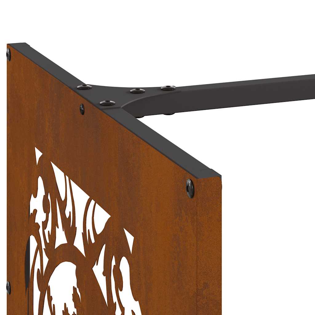 Ράφι για καυσόξυλα vidaXL 40x40x40 cm Ατσάλι σκληρυθέν στον αέρα