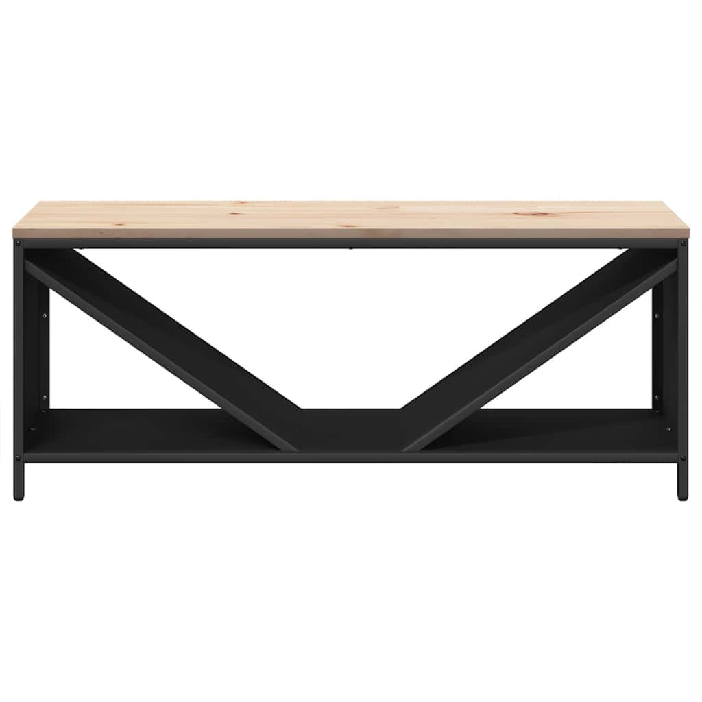 vidaXL Ράφι για καυσόξυλα με ξύλινη κορυφή Μαύρο 100,5x35,5x40 εκ.