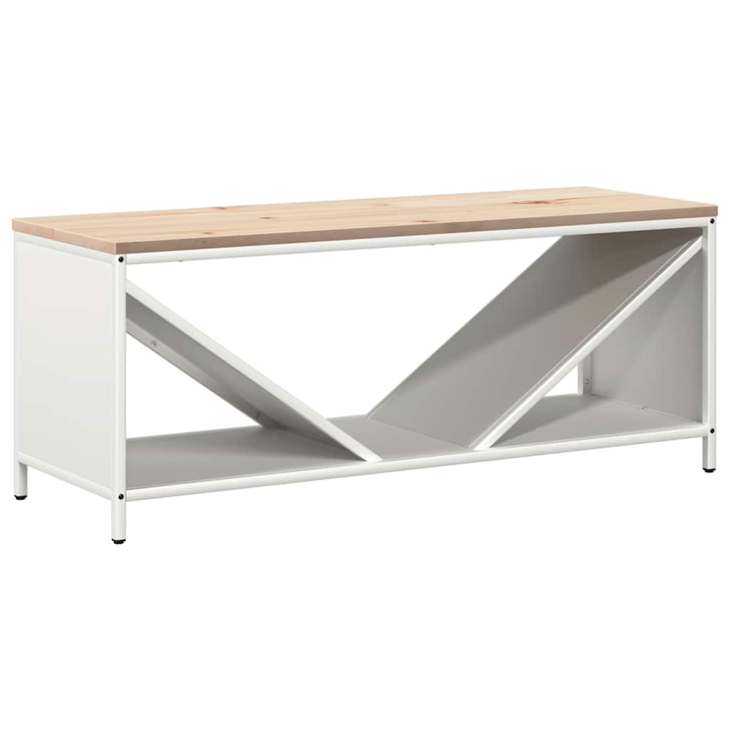 vidaXL Ράφι για καυσόξυλα με ξύλινη κορυφή Λευκό 100,5x35,5x40 εκ.