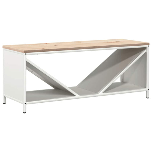 vidaXL Ράφι για καυσόξυλα με ξύλινη κορυφή Λευκό 100,5x35,5x40 εκ.