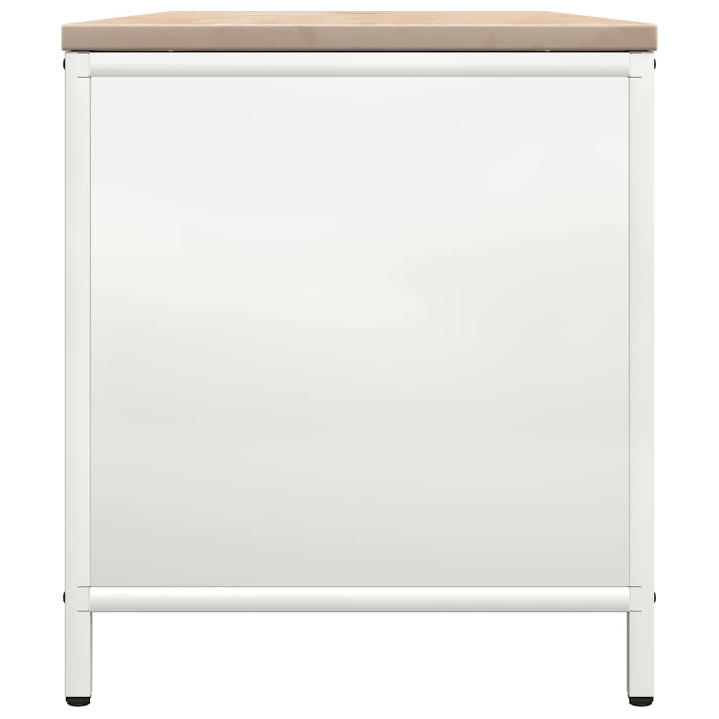 vidaXL Ράφι για καυσόξυλα με ξύλινη κορυφή Λευκό 100,5x35,5x40 εκ.