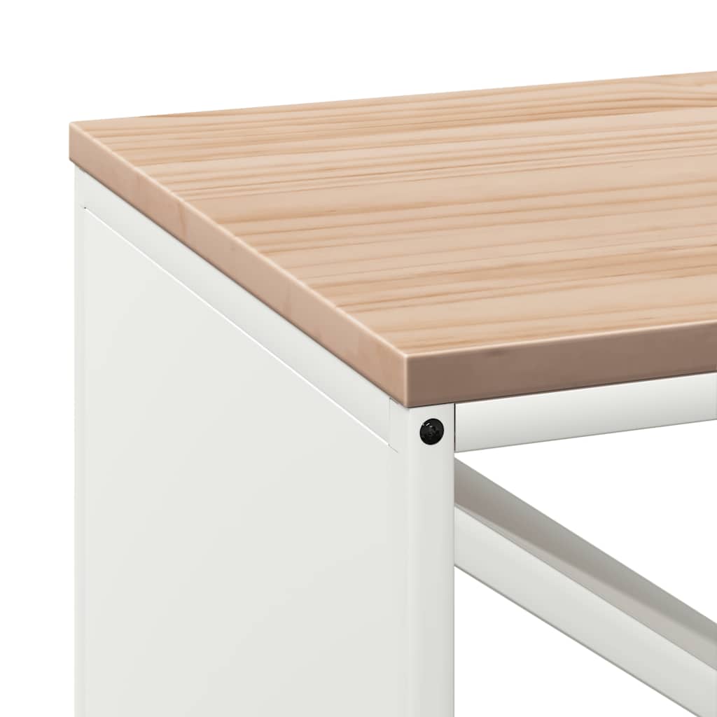 vidaXL Ράφι για καυσόξυλα με ξύλινη κορυφή Λευκό 100,5x35,5x40 εκ.