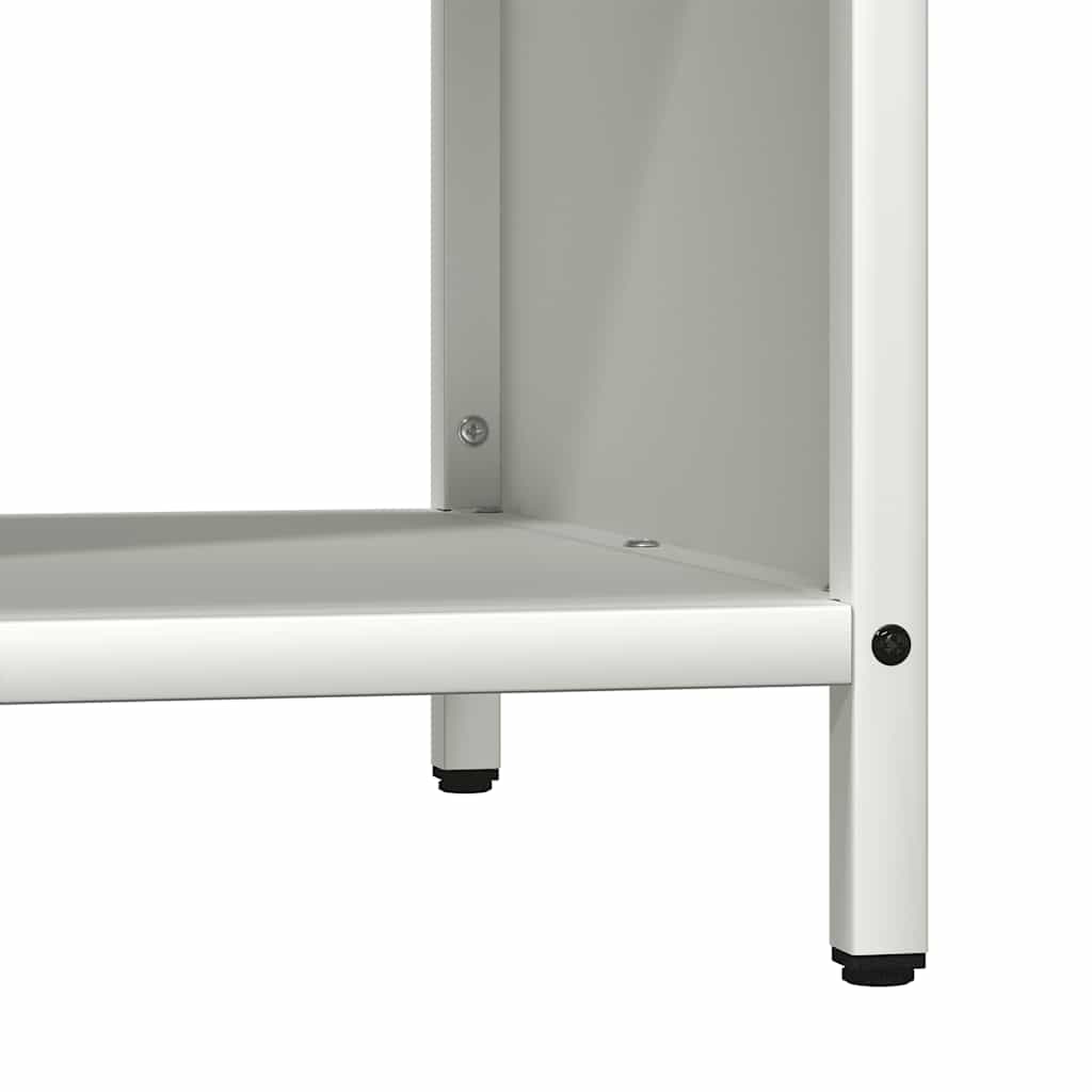 vidaXL Ράφι για καυσόξυλα με ξύλινη κορυφή Λευκό 100,5x35,5x40 εκ.