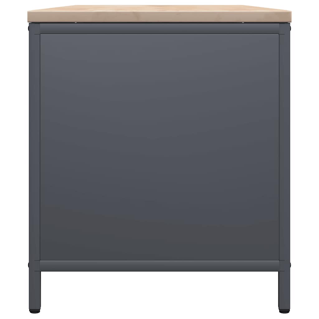 vidaXL Ράφι για καυσόξυλα με ξύλινη κορυφή Ανθρακί 100,5x35,5x40 εκ.