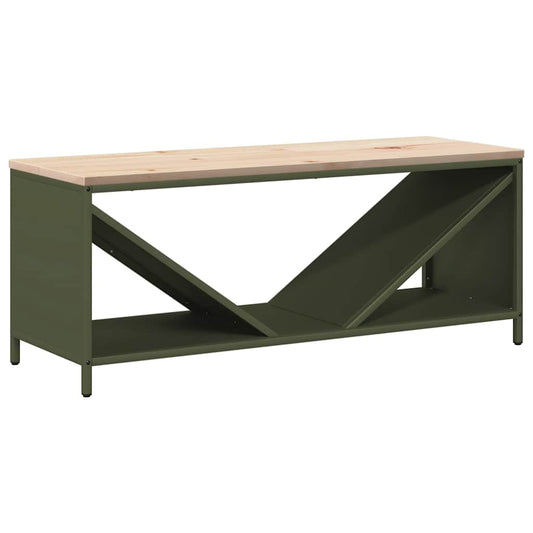 vidaXL Ράφι για καυσόξυλα με ξύλινη κορυφή 100,5x35,5x40 εκ.