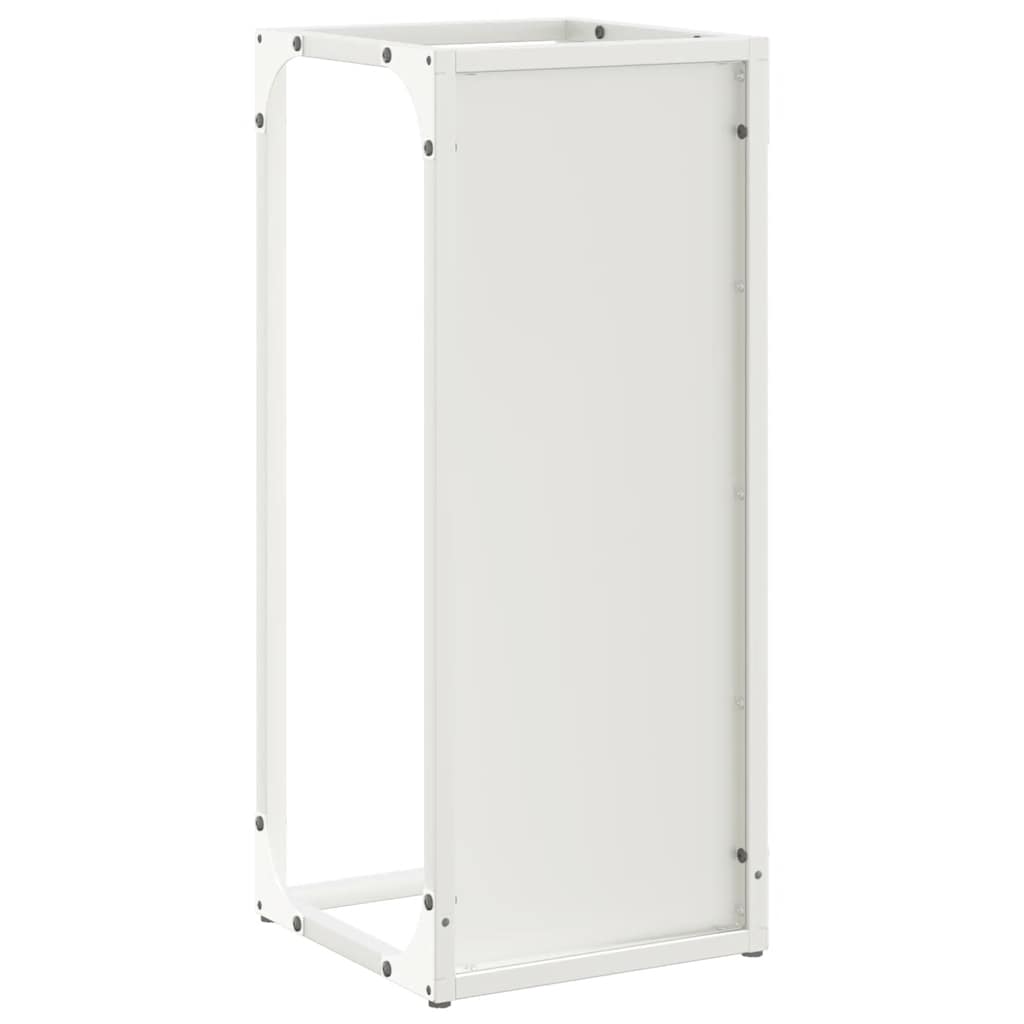 vidaXL Ράφι για καυσόξυλα Λευκό 25x25x60 cm Ατσάλι ψυχρής έλασης