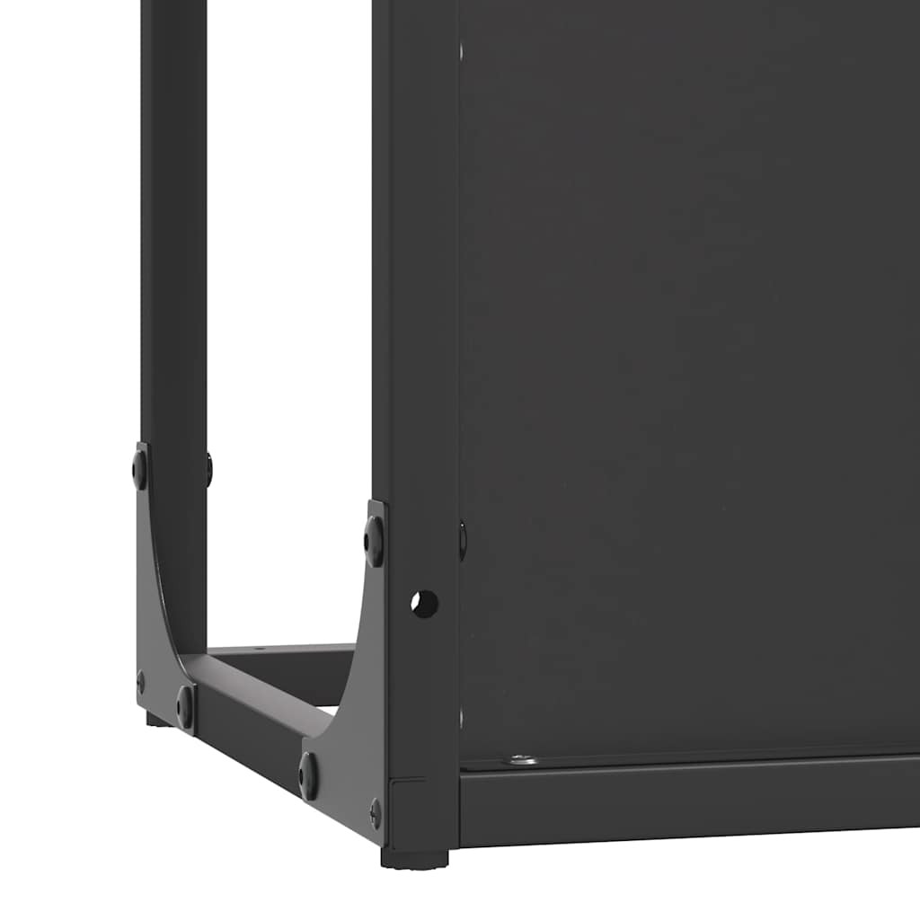 vidaXL Ράφι για καυσόξυλα Μαύρο 25x25x80 cm Ατσάλι ψυχρής έλασης