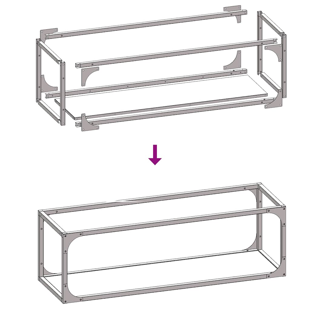 vidaXL Ράφι για καυσόξυλα Μαύρο 25x25x80 cm Ατσάλι ψυχρής έλασης