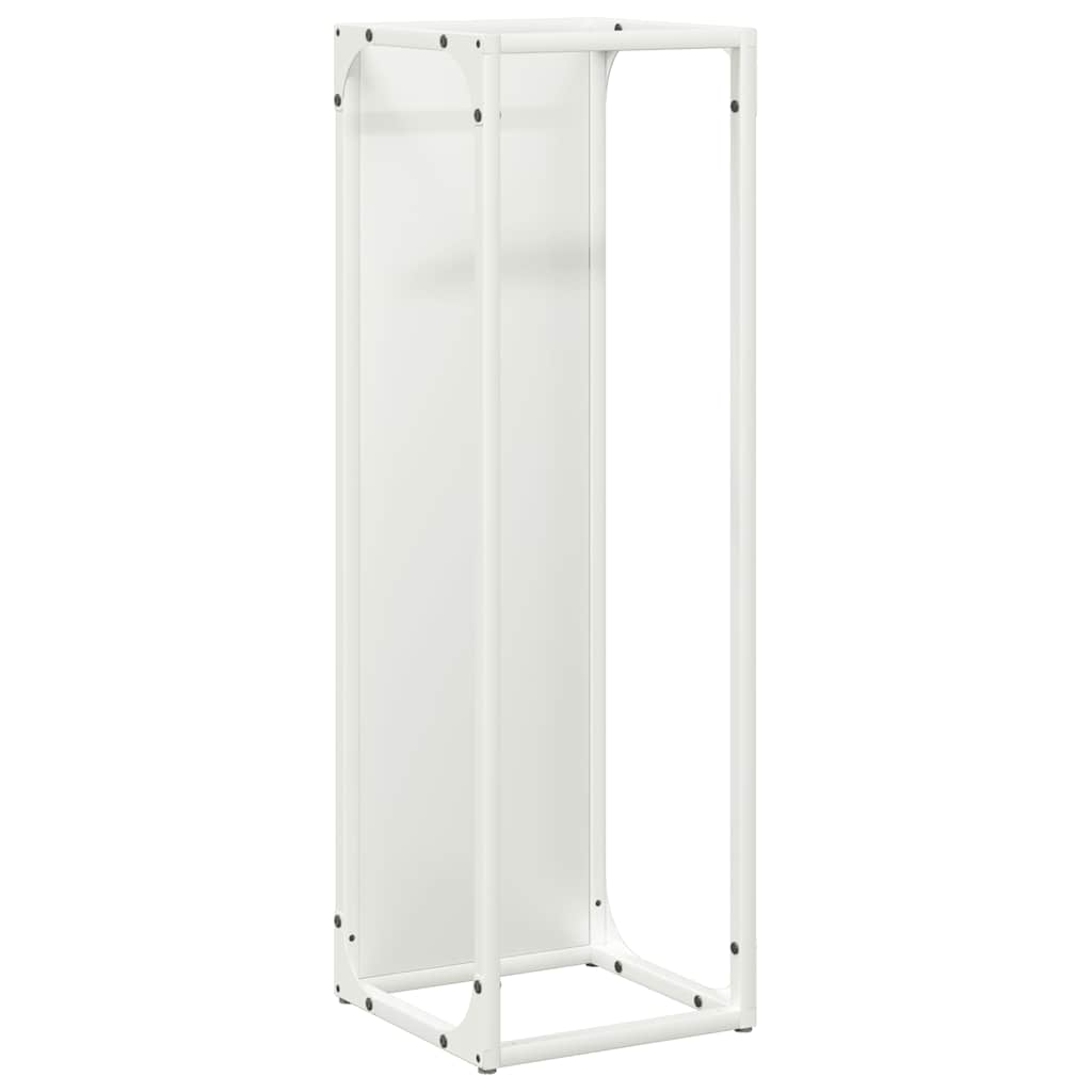 vidaXL Ράφι για καυσόξυλα Λευκό 25x25x80 cm Ατσάλι ψυχρής έλασης