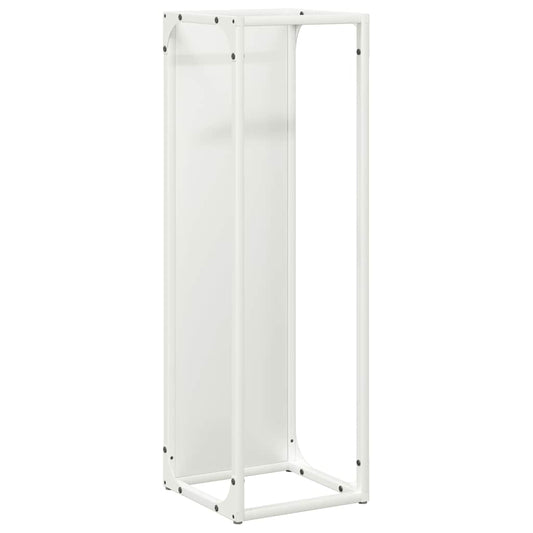 vidaXL Ράφι για καυσόξυλα Λευκό 25x25x80 cm Ατσάλι ψυχρής έλασης