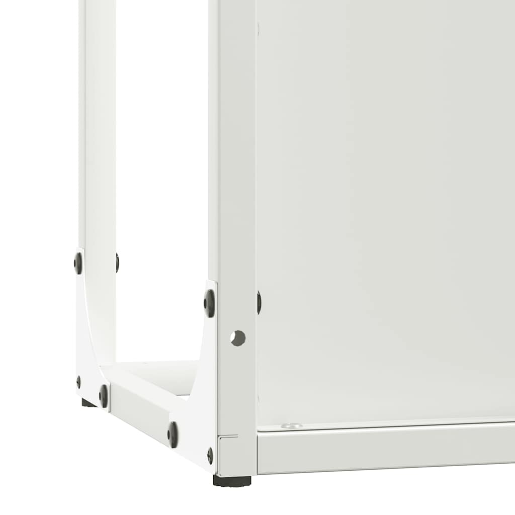 vidaXL Ράφι για καυσόξυλα Λευκό 25x25x80 cm Ατσάλι ψυχρής έλασης