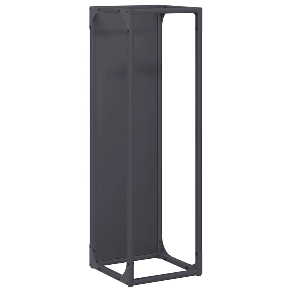 vidaXL Ράφι για καυσόξυλα Ανθρακί 25x25x80 cm Ατσάλι ψυχρής έλασης