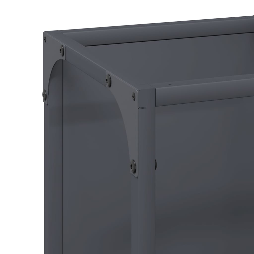 vidaXL Ράφι για καυσόξυλα Ανθρακί 25x25x80 cm Ατσάλι ψυχρής έλασης