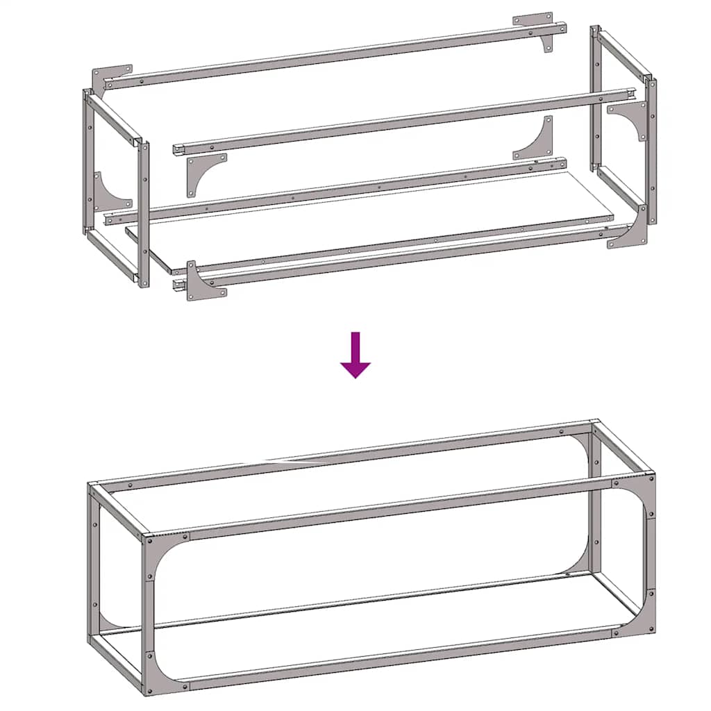 vidaXL Ράφι για καυσόξυλα Ανθρακί 25x25x80 cm Ατσάλι ψυχρής έλασης
