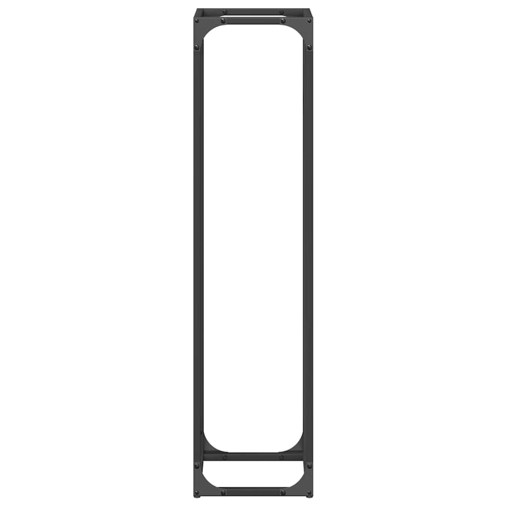 vidaXL Ράφι για καυσόξυλα Μαύρο 25x25x100 εκ. Ατσάλι ψυχρής έλασης