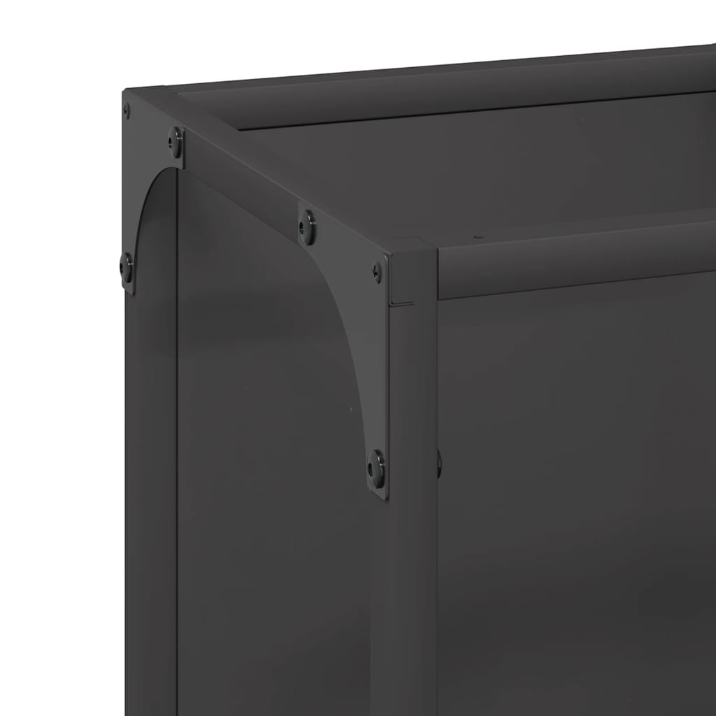 vidaXL Ράφι για καυσόξυλα Μαύρο 25x25x100 εκ. Ατσάλι ψυχρής έλασης