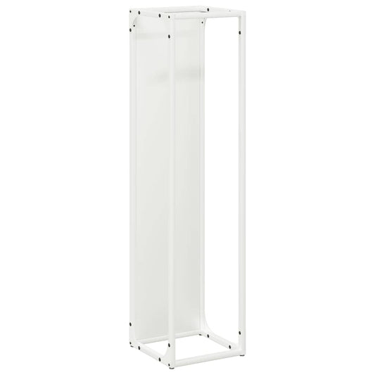 vidaXL Ράφι για καυσόξυλα Λευκό 25x25x100 εκ. Ατσάλι ψυχρής έλασης