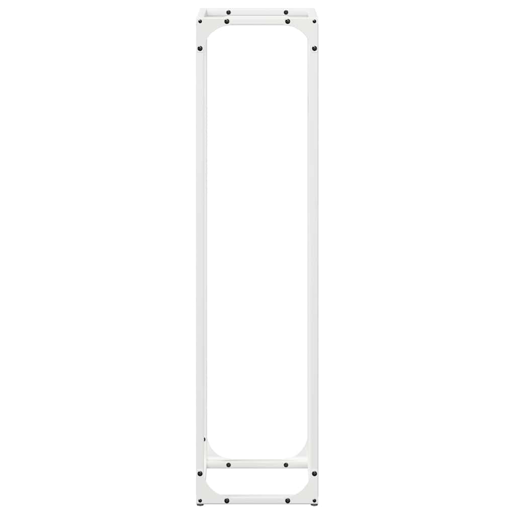 vidaXL Ράφι για καυσόξυλα Λευκό 25x25x100 εκ. Ατσάλι ψυχρής έλασης
