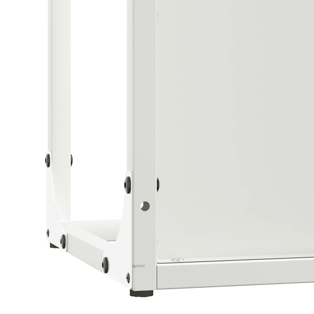 vidaXL Ράφι για καυσόξυλα Λευκό 25x25x100 εκ. Ατσάλι ψυχρής έλασης