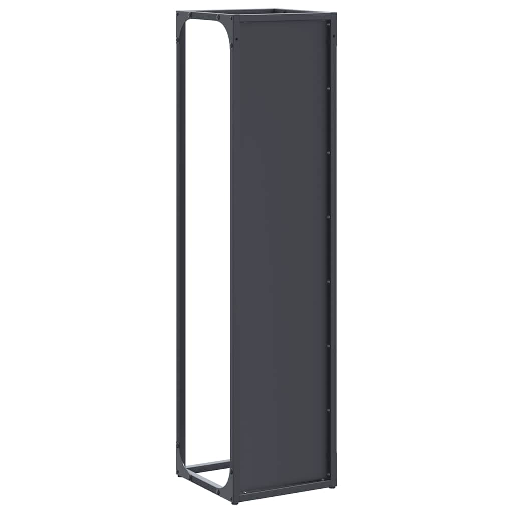 vidaXL Ράφι για καυσόξυλα Ανθρακί 25x25x100 εκ. Ατσάλι ψυχρής έλασης