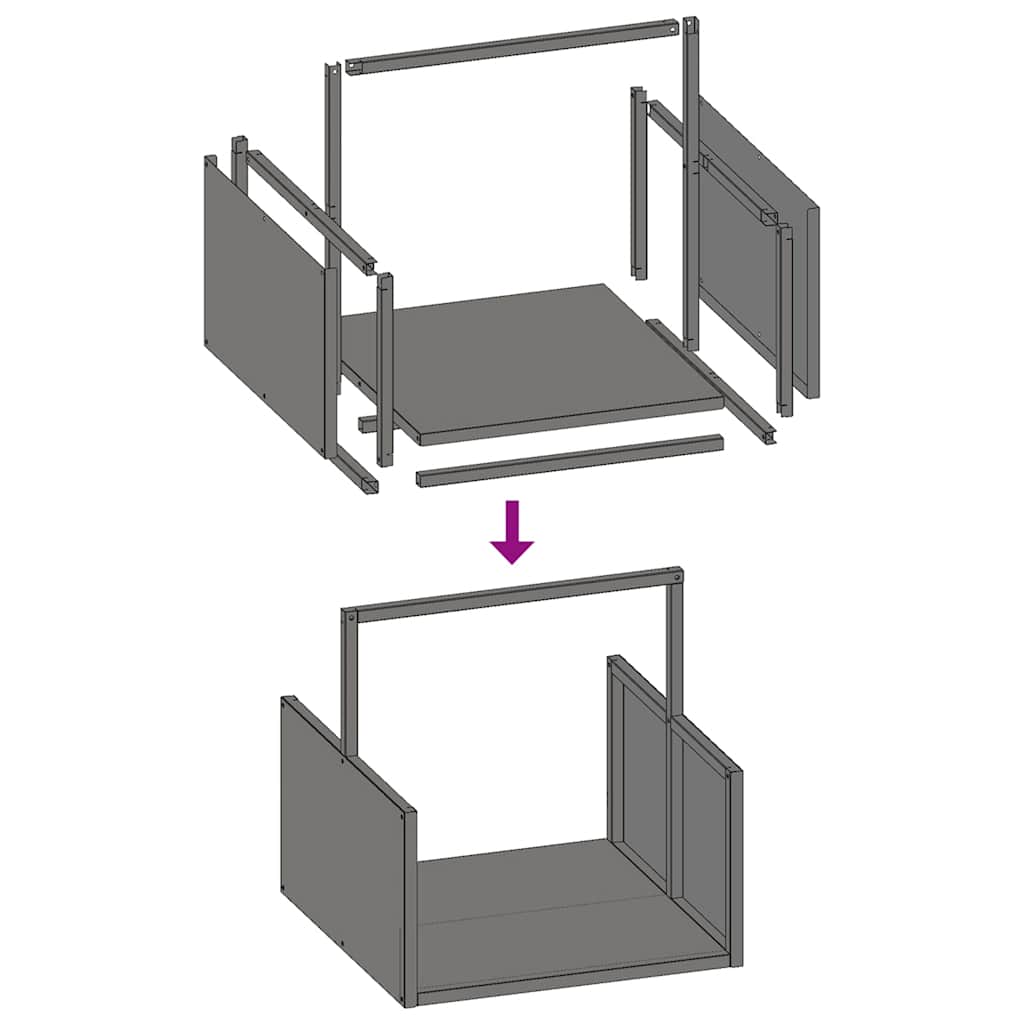 vidaXL Ράφι Καυσόξυλων Λευκό 40x40x40 εκ. Χάλυβας ψυχρής έλασης