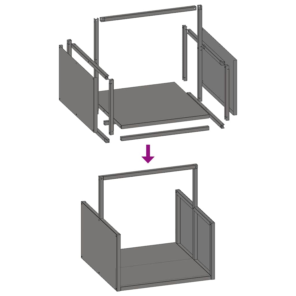vidaXL Ράφι Καυσόξυλων 40x40x40 εκ. Χάλυβας ψυχρής έλασης