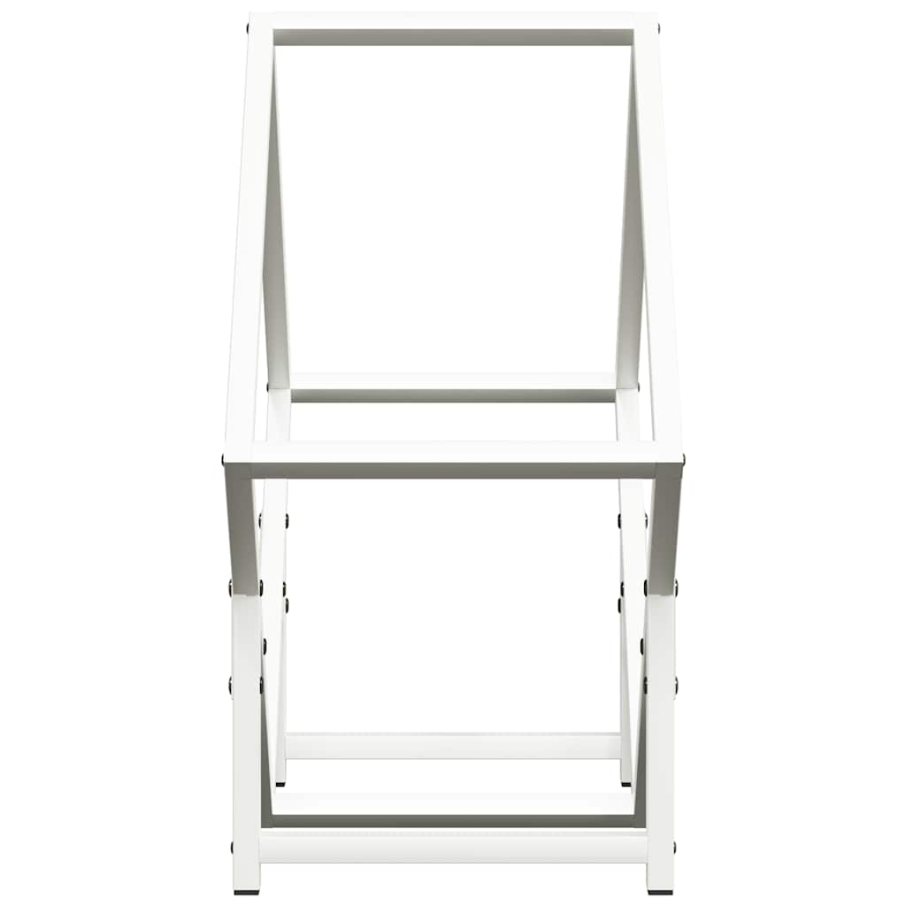 vidaXL Ράφι για καυσόξυλα Λευκό 50x25x50 εκ. Ατσάλι ψυχρής έλασης