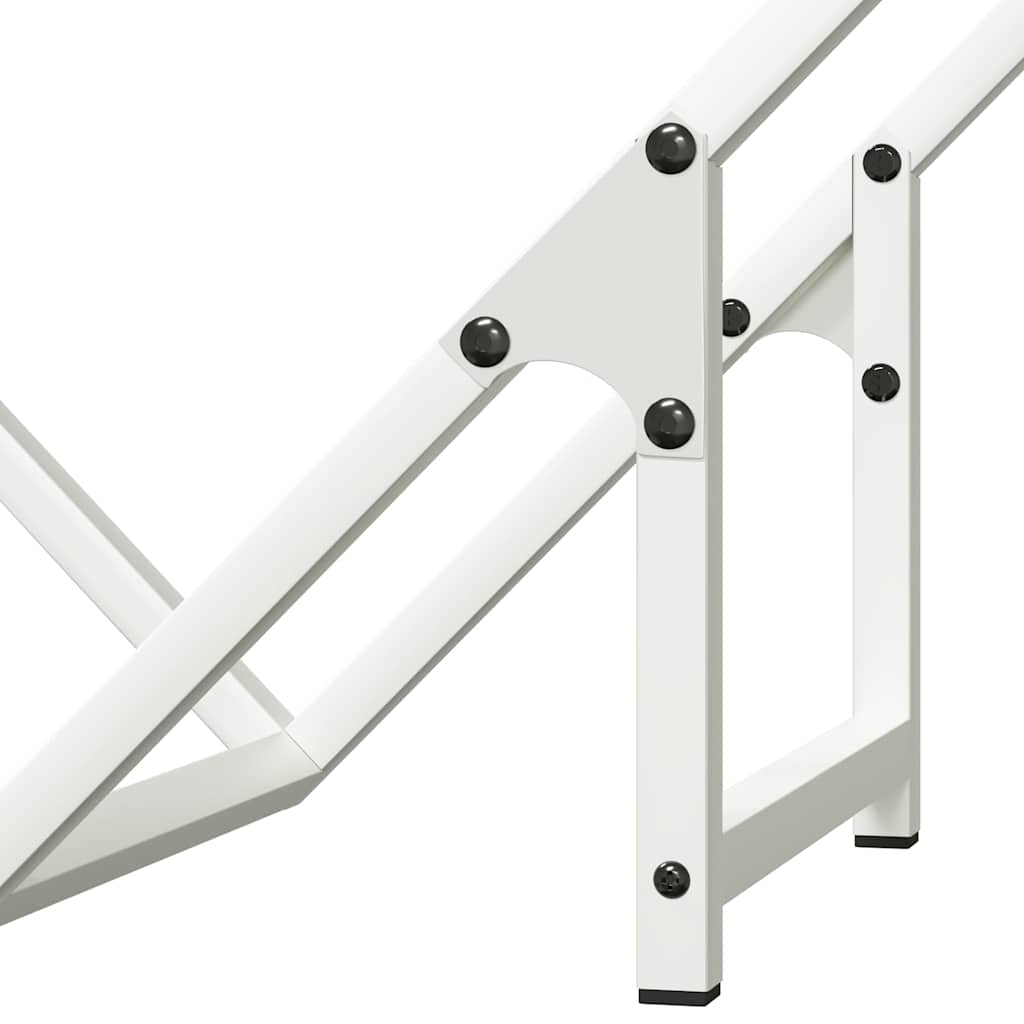 vidaXL Ράφι για καυσόξυλα Λευκό 50x25x50 εκ. Ατσάλι ψυχρής έλασης