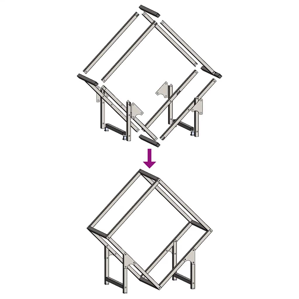 vidaXL Ράφι για καυσόξυλα Λευκό 50x25x50 εκ. Ατσάλι ψυχρής έλασης