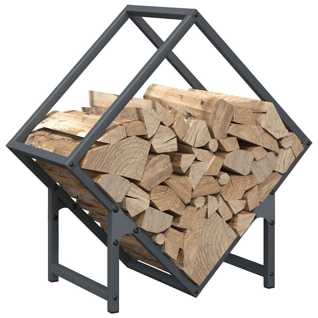 vidaXL Ράφι για καυσόξυλα Ανθρακί 50x25x50 εκ. Ατσάλι ψυχρής έλασης