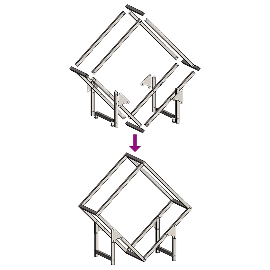 vidaXL Ράφι για καυσόξυλα Ανθρακί 50x25x50 εκ. Ατσάλι ψυχρής έλασης