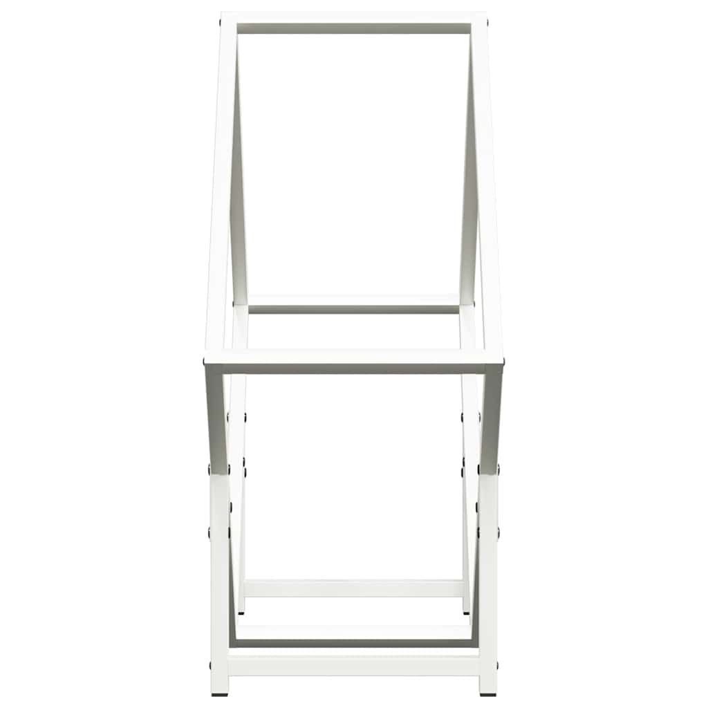 vidaXL Ράφι για καυσόξυλα Λευκό 60x25x60 cm Ατσάλι ψυχρής έλασης