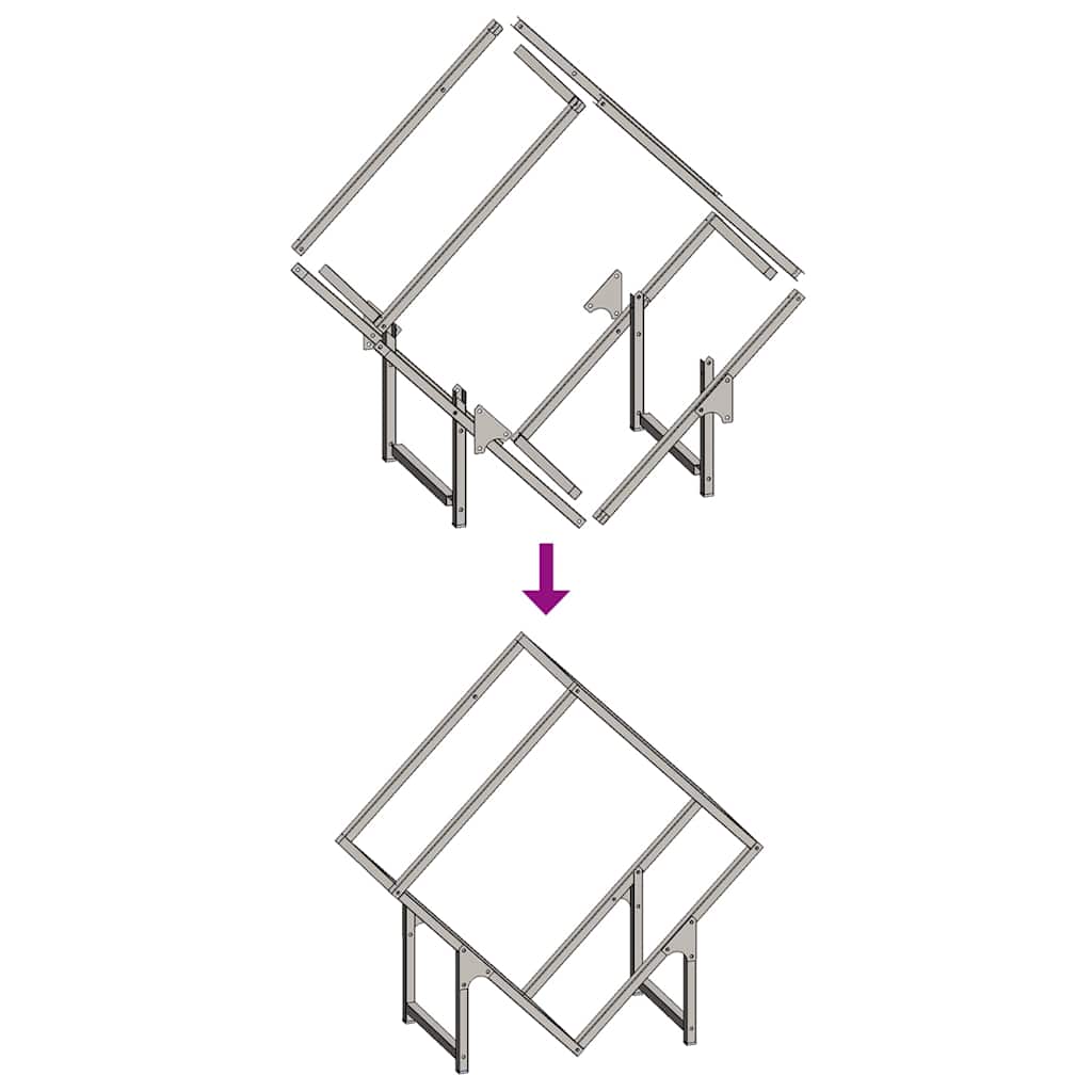 vidaXL Ράφι για καυσόξυλα Λευκό 60x25x60 cm Ατσάλι ψυχρής έλασης