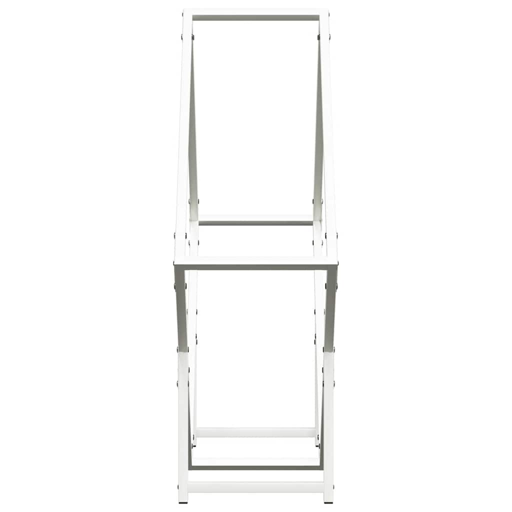 vidaXL Ράφι για καυσόξυλα Λευκό 80x25x80 εκ. Ατσάλι ψυχρής έλασης